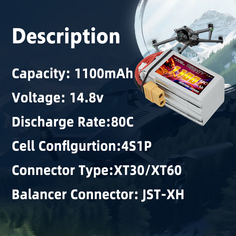 TERANTY 4S 1100mAh 80C/160C Li - огляд і ціна Lipo Battery 4S